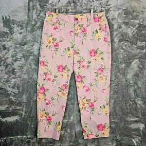 Lauren Ralph Lauren Pants Womens 16W Pink Floral Romantic Cottagecore